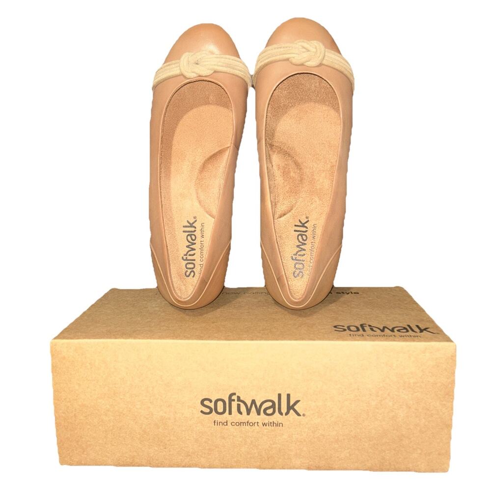 SoftWalk Women's Ballet Flats Size 9.5 Tan Sonoma Knot Casual Shoes New w/ Box